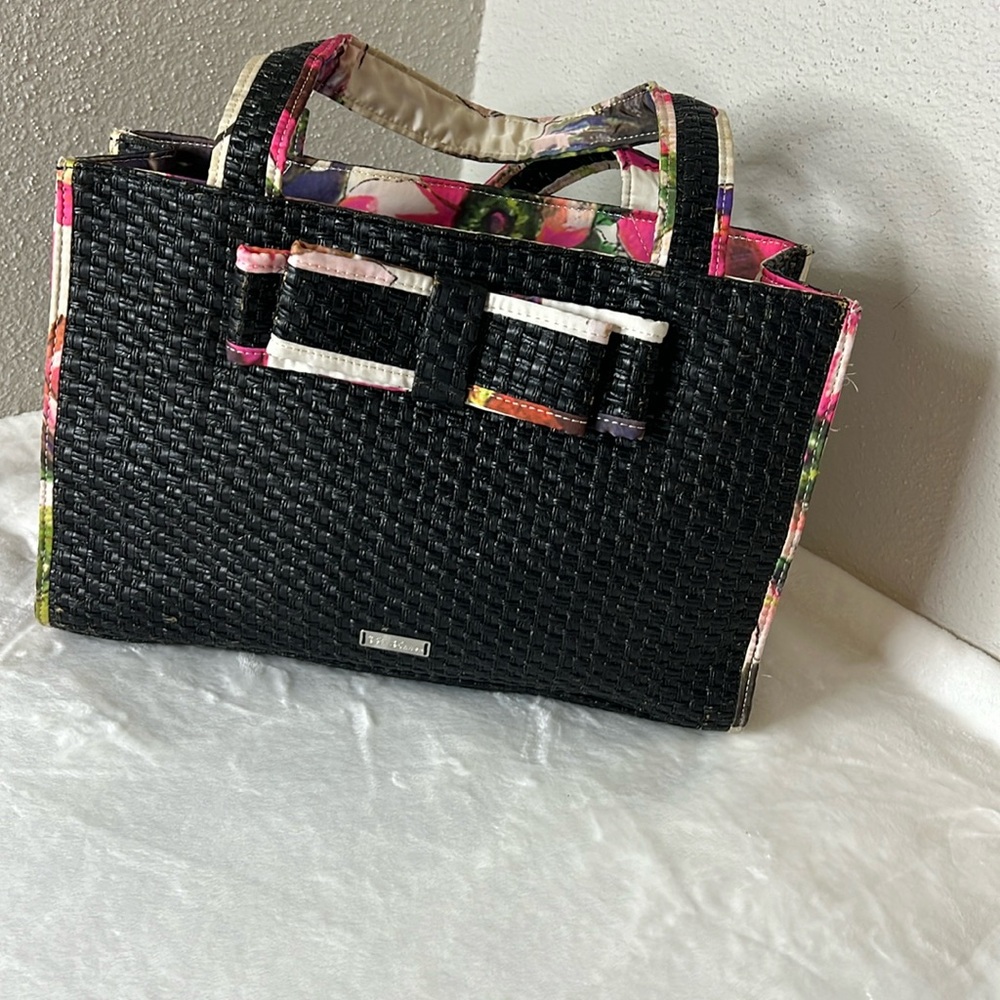 Ted Baker Tote Bag Goa Bow Basket Clutch - Black